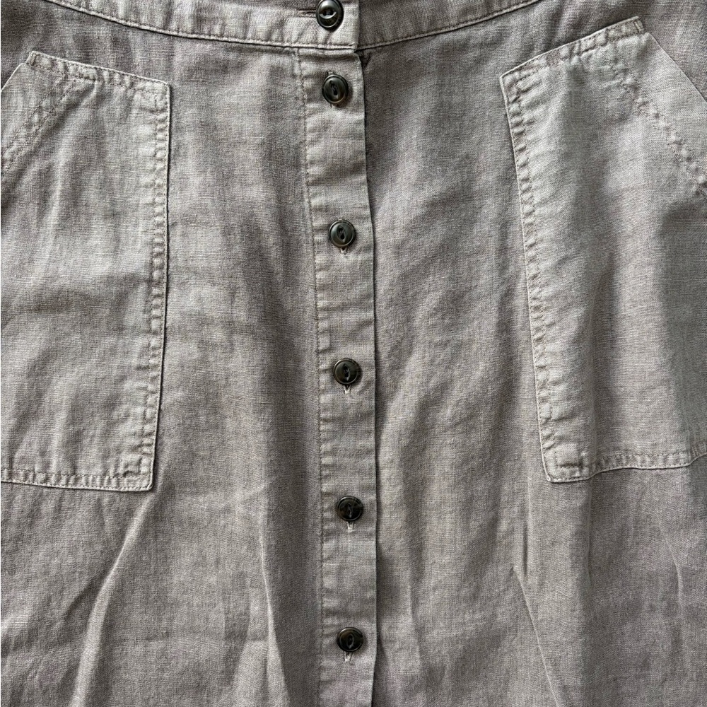 Universal Thread A-Line Button-Front Skirt - Taupe - Picture 3 of 4